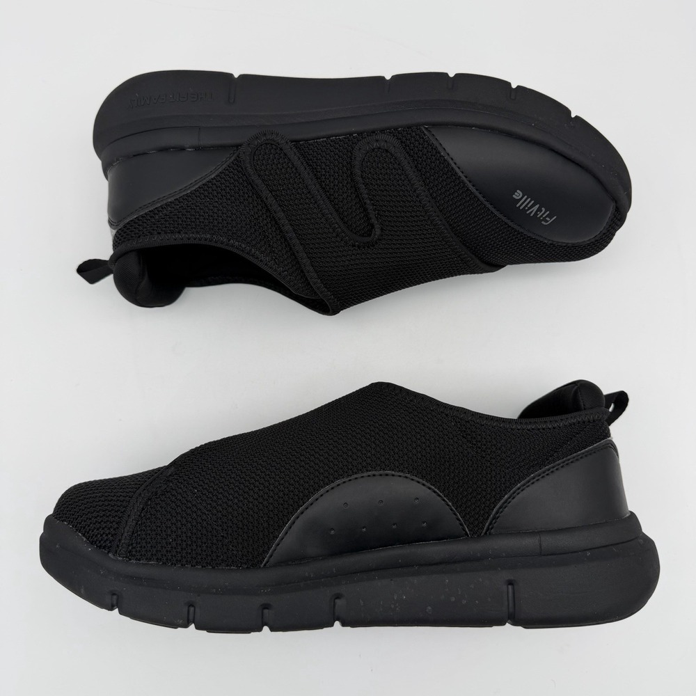 FitVille Marca Orthopedic Diabetic Walking Shoes Mens 11EW Black Hook & Loop